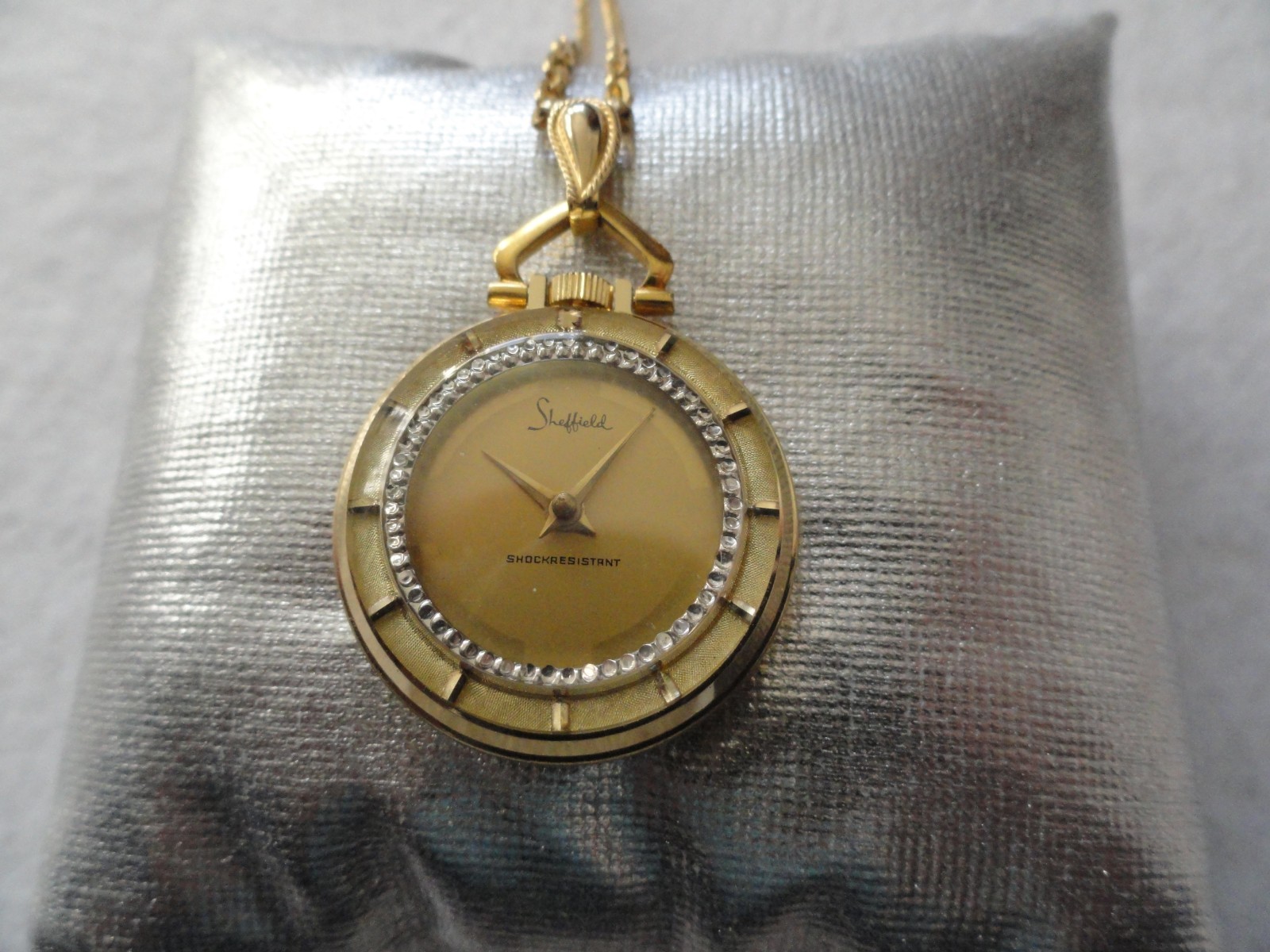 Sheffield Mechanical Wind Up Necklace Pendant Watch - Sparkles as it Ticks