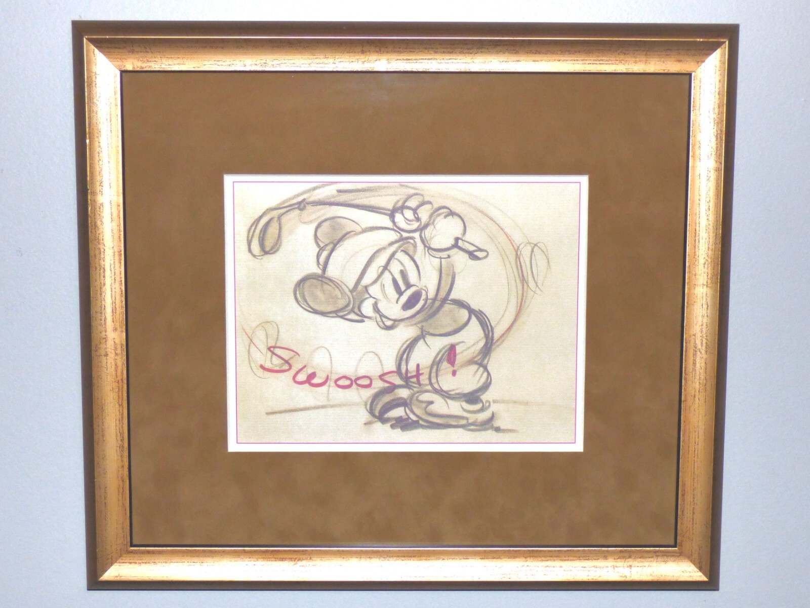 Disney Framed Prints ミッキーのゴルフcaninecaddy Disney Framed Wall Art Canine Caddy 1941 Mickey Mouse 9
