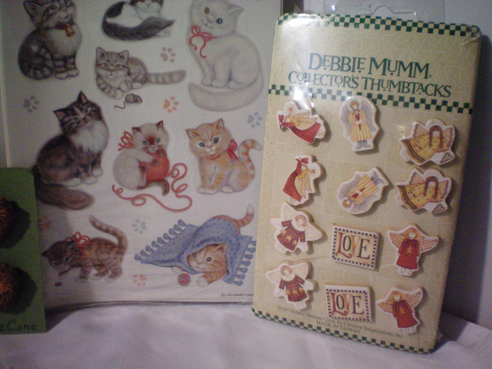 Crafters Lot Stickers Thumbtacks Buttons