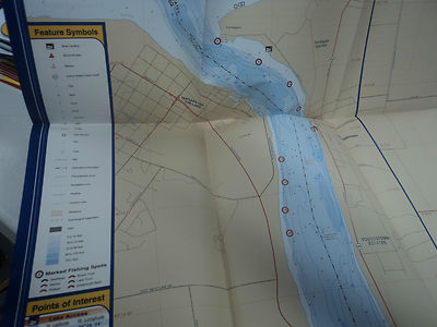 Lower Niagara River Detailed Fishing Map, GPS Points, Depth Contours #L742