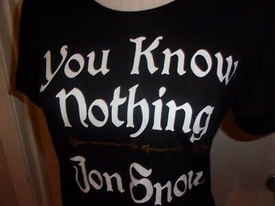 HBO Game Of Thrones You Know Nothing Jon Snow T-Shirt Black size XS (B190)
