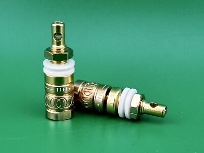 2 Pcs SPEAKER BINDING POST ~ Gold Plated ~ For Banana Plug or raw wire USA