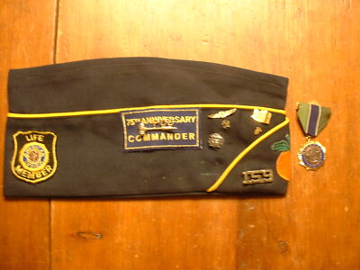 Vintage American Legion Cap with Pins and Vice Commander Medal