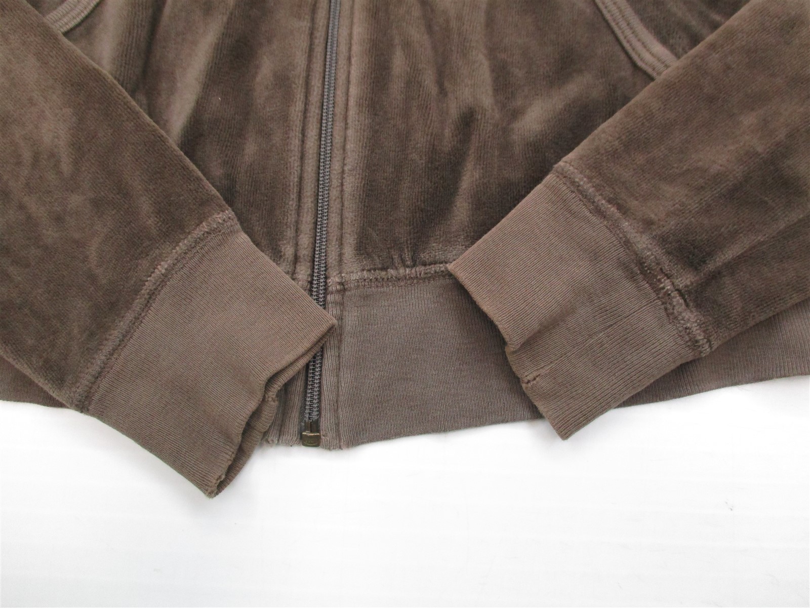 JUICY COUTURE K3074 Youth Girl Size S Full Zip Classic Brown Velour Track Hoodie