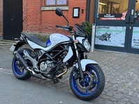 2015 / 65 reg Suzuki SFV 650 Gladius naked motorcycle in White / Blue