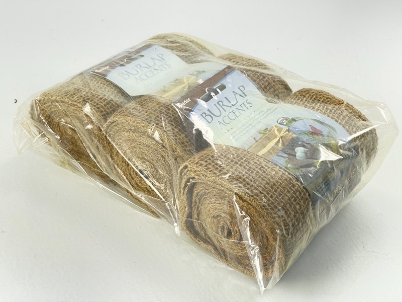 3pc Lot Yute Jute Burlap Christmas Holiday Accent Decoration 6"