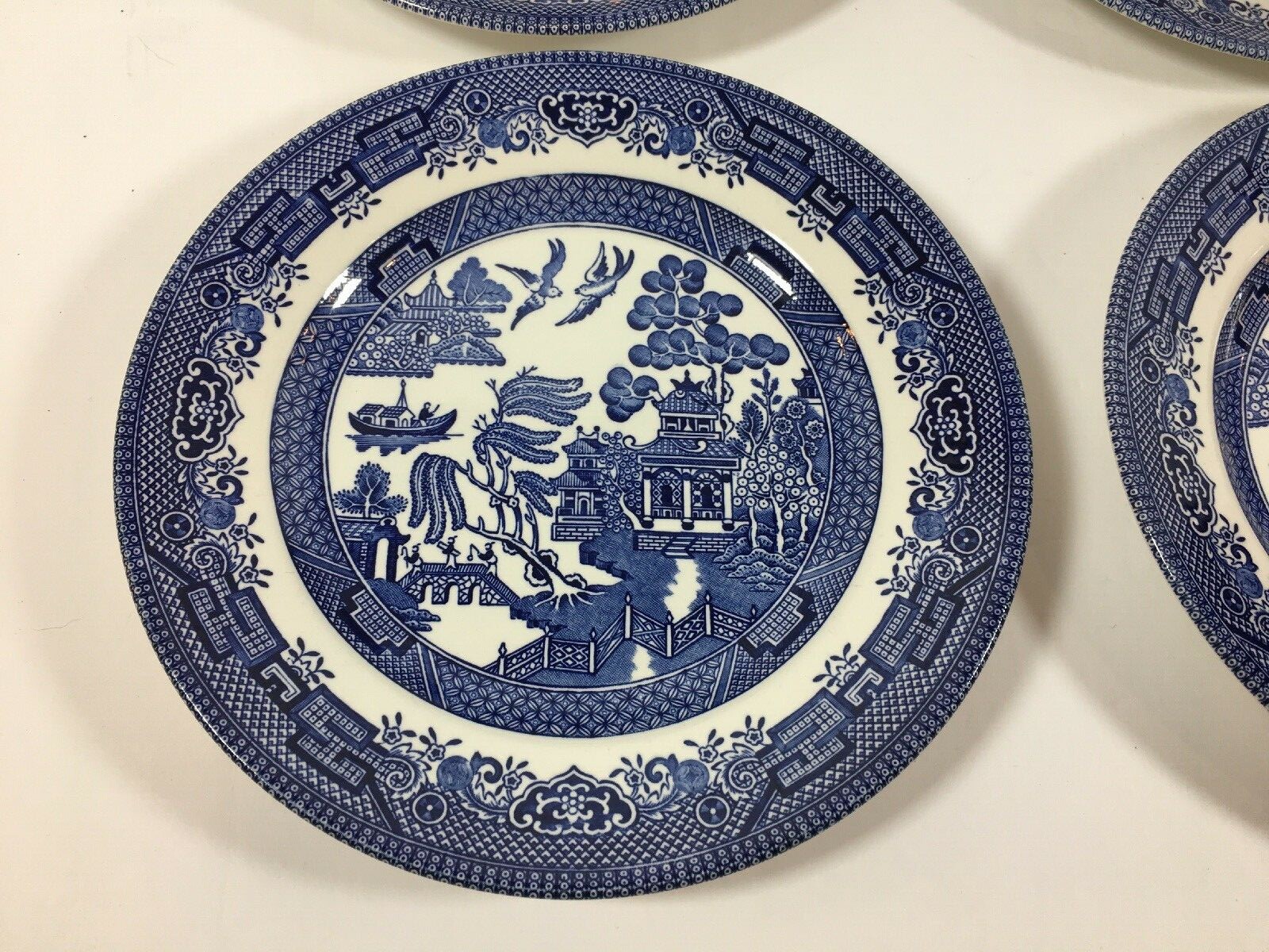 Churchill Blue Willow China 6 Salad Plates 8
