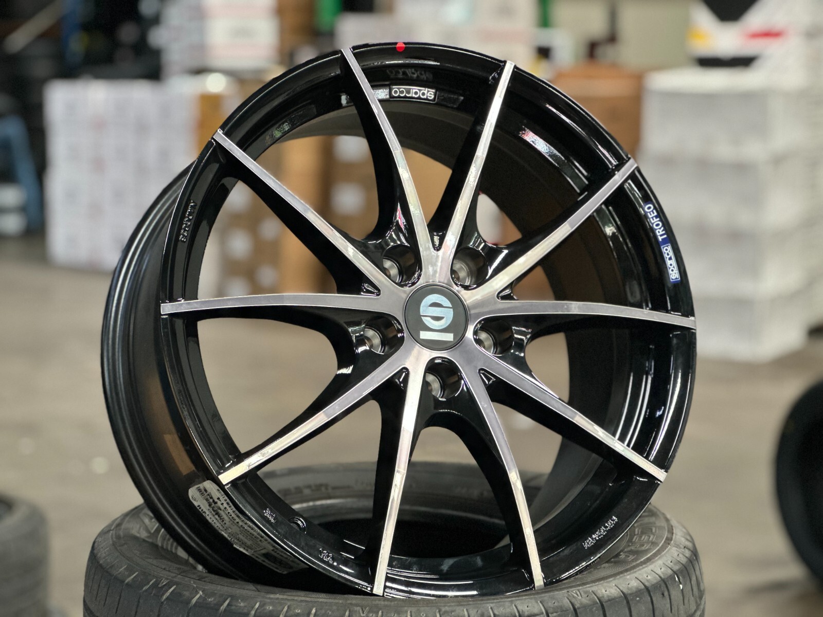 New 18x8J SPARCO TROFEO (4 Wheel) BLACK 5x112 Fit Golf MK7
