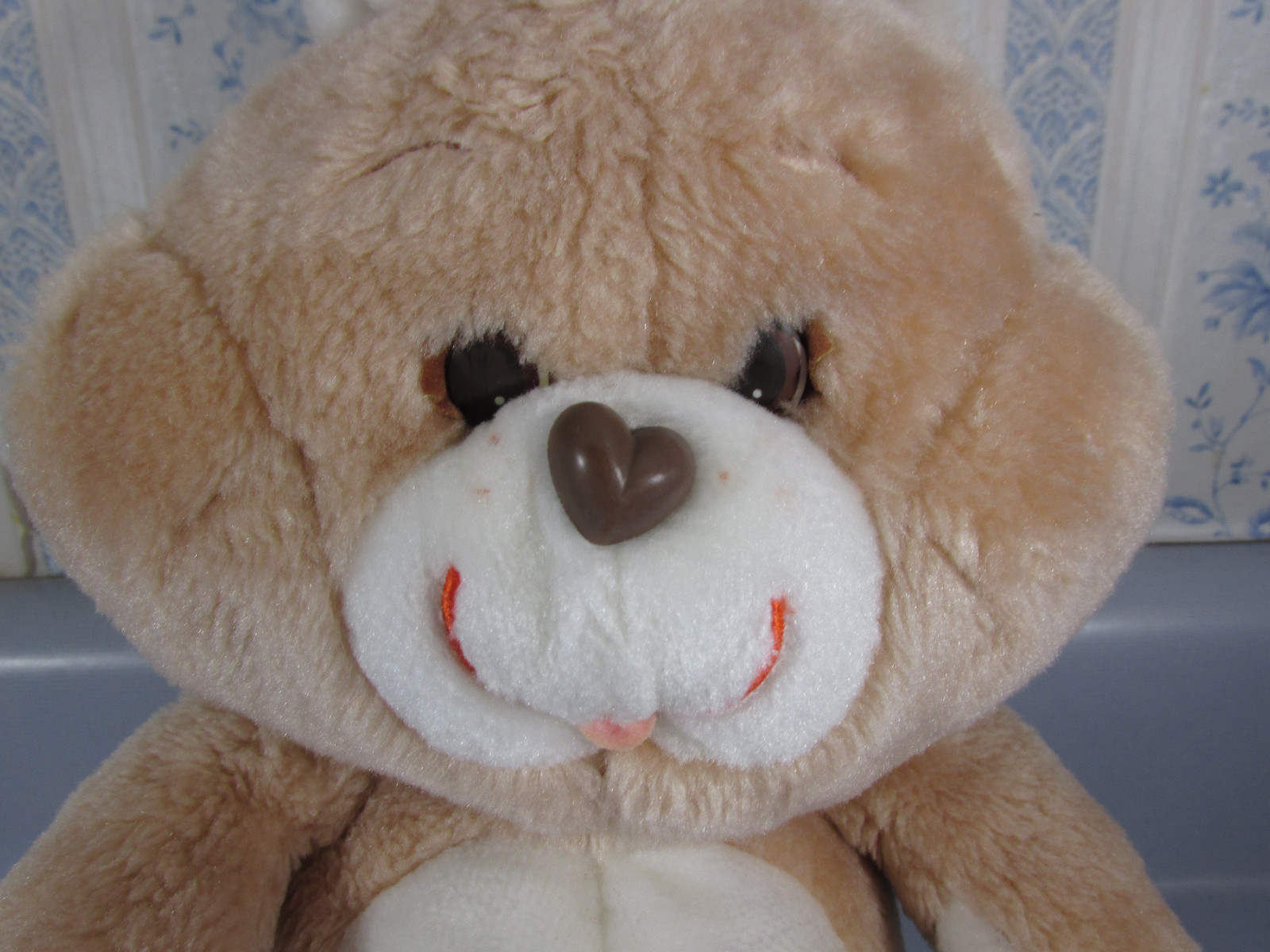 Vintage Care Bears Stuffed Plush Tan 1983 Tenderheart Bear By Kenner 13 Inch