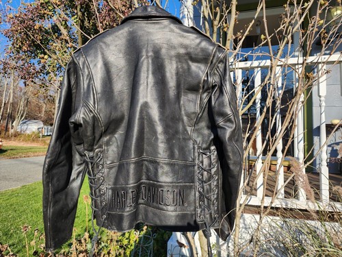 HARLEY DAVIDSON LEATHER JACKET OLD SKOOL VINTAGE DISTRESSED HARLEY DAVIDSON LEATHER JACKET OLD SKOOL VINTAGE DISTRESSED