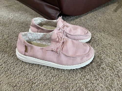 Hey Dude Girls Wendy Youth Linen Cotton Candy Slip-On