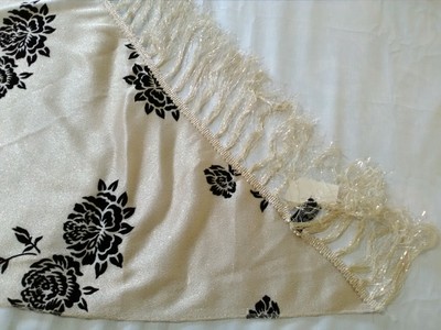 NWT vintage scarf scarves triangle gold sparkle fringe shawl fancy party formal