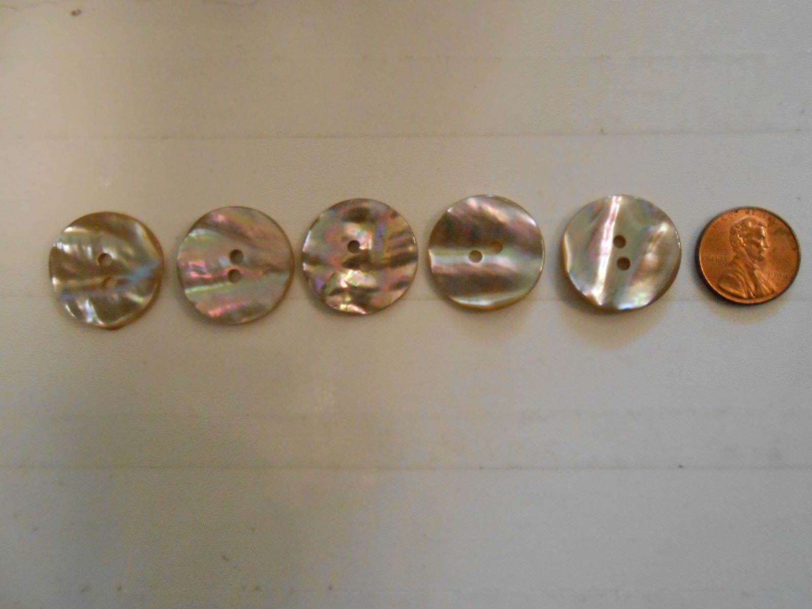 Abolone Shell Buttons (set of 5)  Beautiful Copper color!!! NICE! Take a LOOK!!!