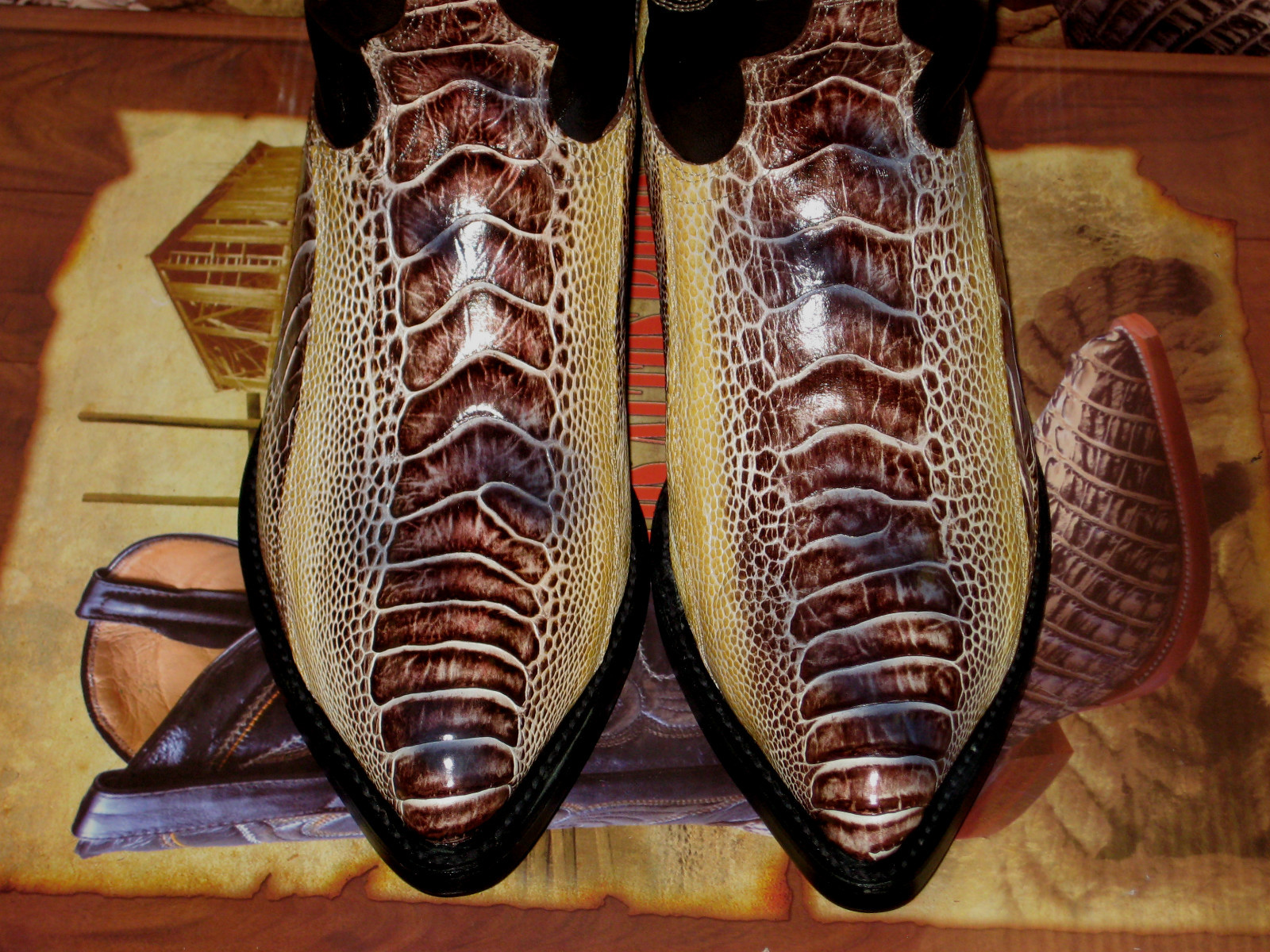 Pre-owned Los Altos Boots Los Altos Men Natural Genuine Ostrich Leg Western Cowboy Boot J-toe (ee) 990549 In Multicolor