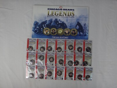 Chicago Bears Legends Medallion Collection Chicago Sun-Times Complete Set RARE!!