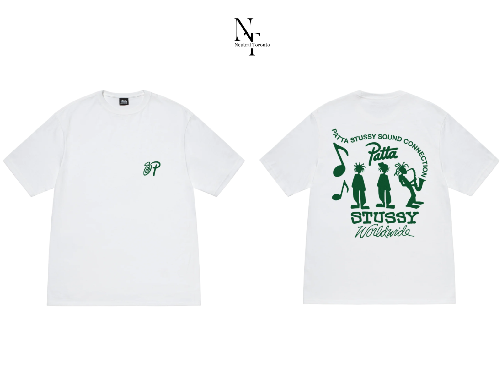 Stussy x Patta 'Sound Connection' T Shirt in White Size M