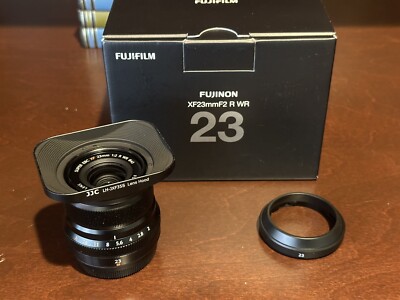 Fujifilm Fujinon XF 23mm f/2 f2 R WR Lens Fuji Black With Square Lens Hood