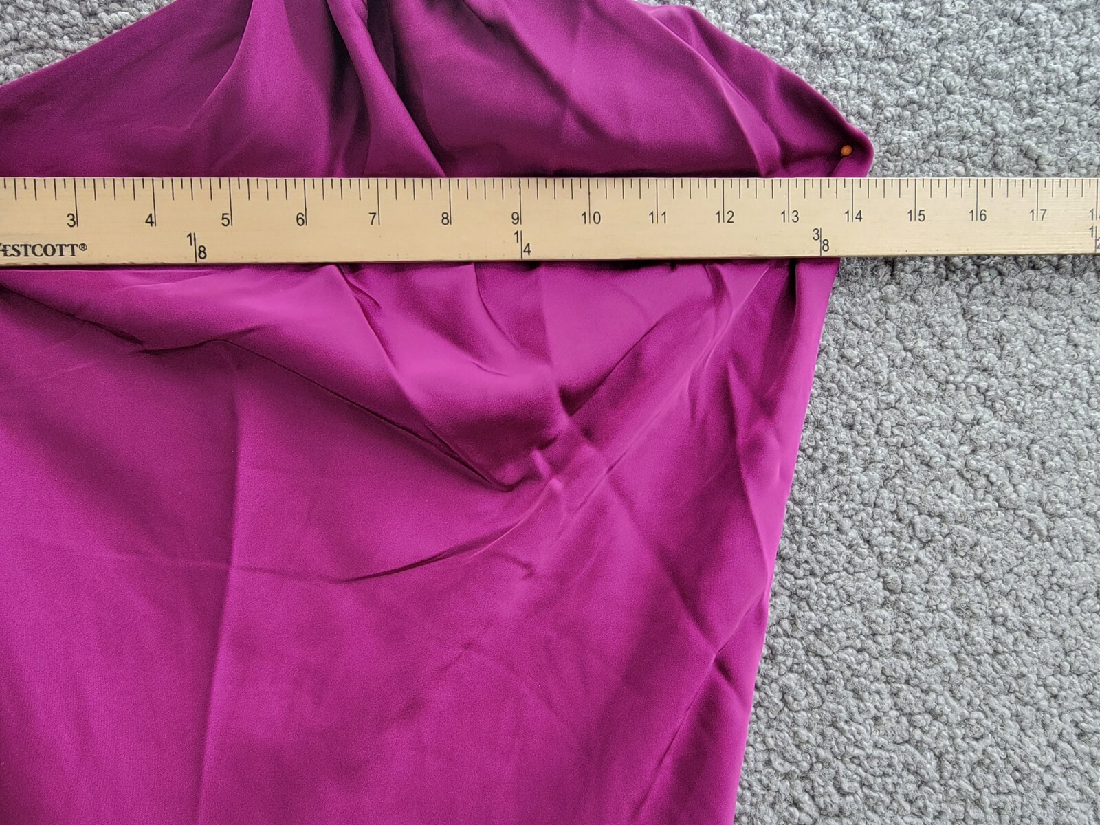 Liv Foster Clara Satin Dress Women's 0 Wine Berry Asymmetric Neck Side Zipped - Picture 5 of 16