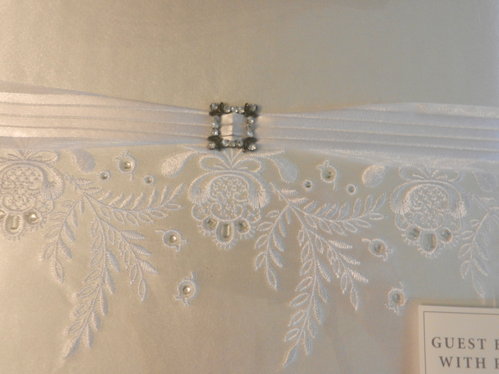 Hallmark White Wedding Guest Book & Pen Floral with Crystal Accent