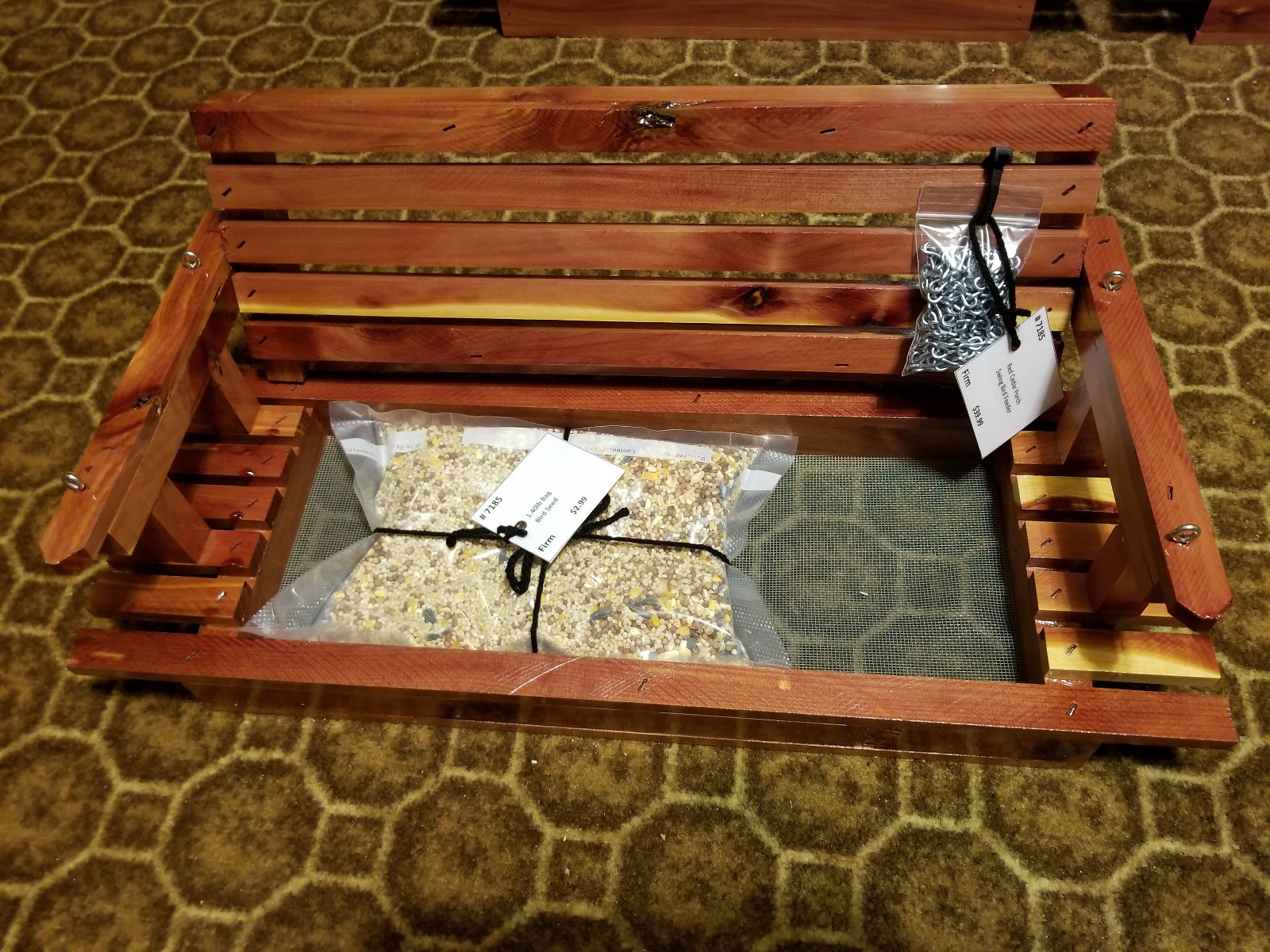 Red Cedar Porch Swing Bird feeder
