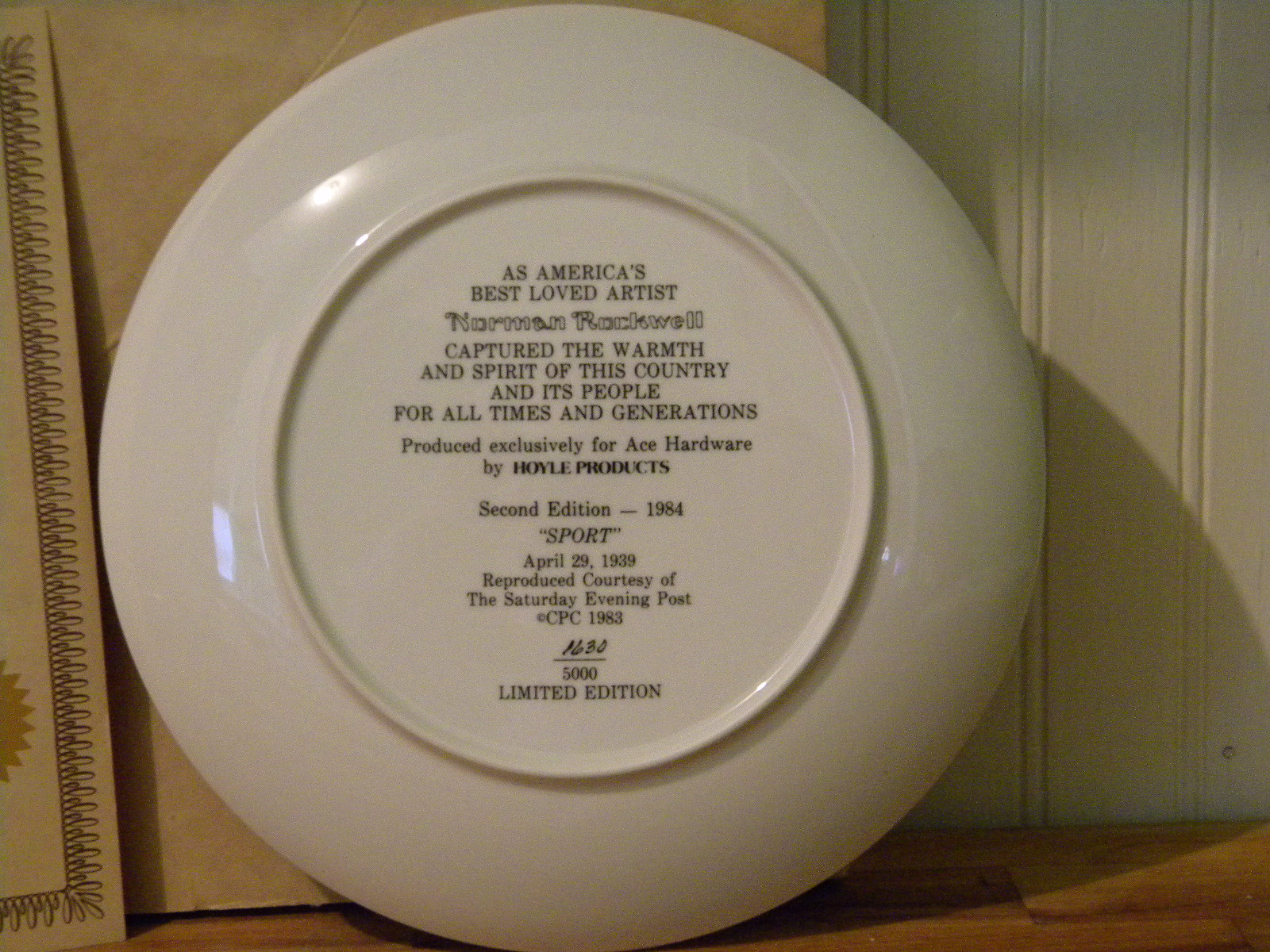 1984 Norman Rockwell Collectible Plate 