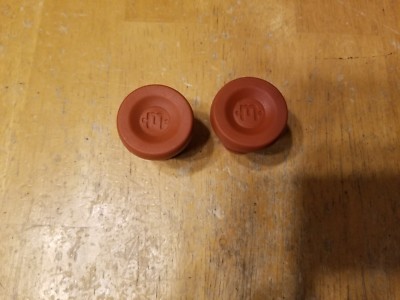 Mission BMX Bicycle End Caps - End Plugs - Red Clay