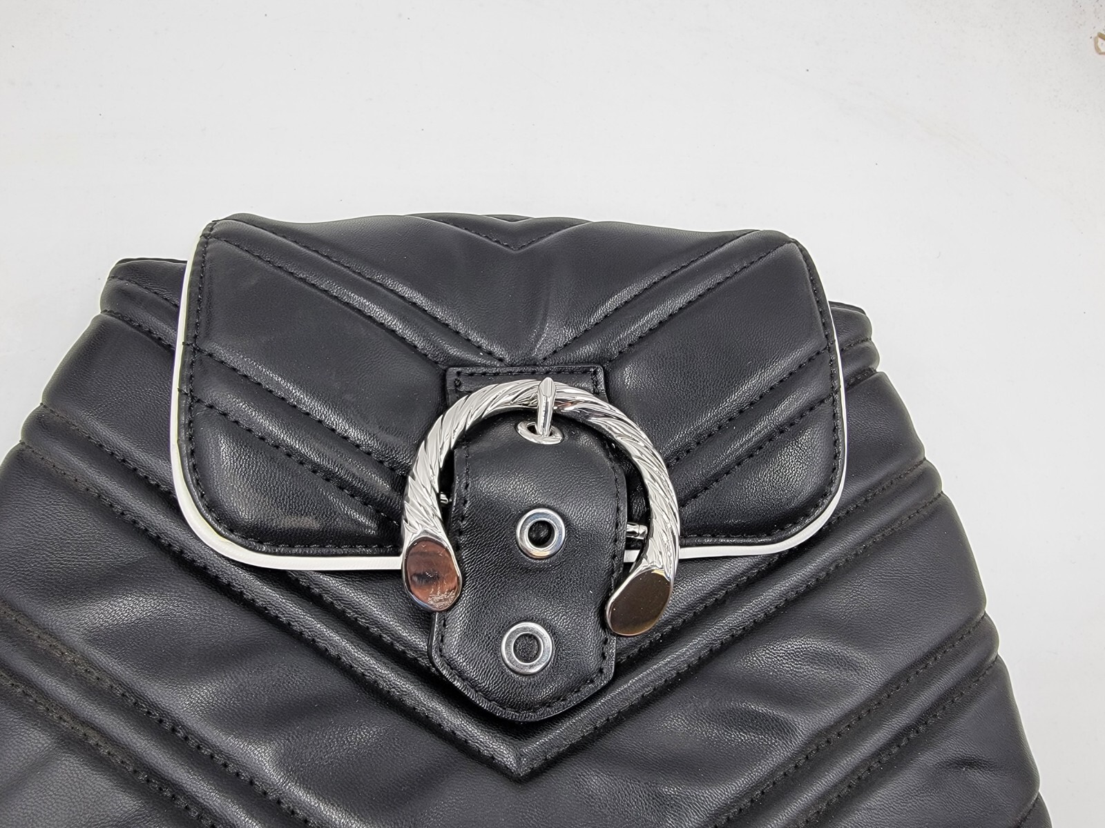 Circus by Sam Edelman Carmen Quilted Faux Leather Backpack Women's Black Solid - Picture 3 of 12