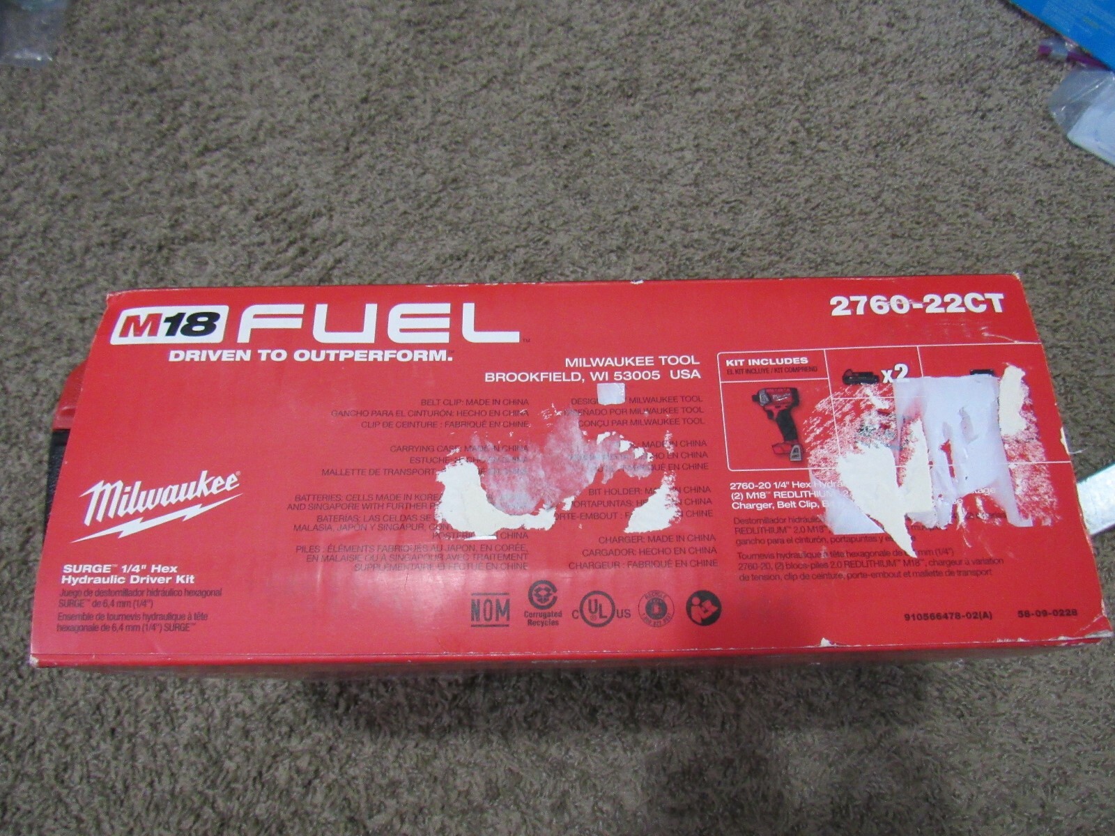 NEW Milwaukee 2760-22CT M18 FUEL SURGE 1/4