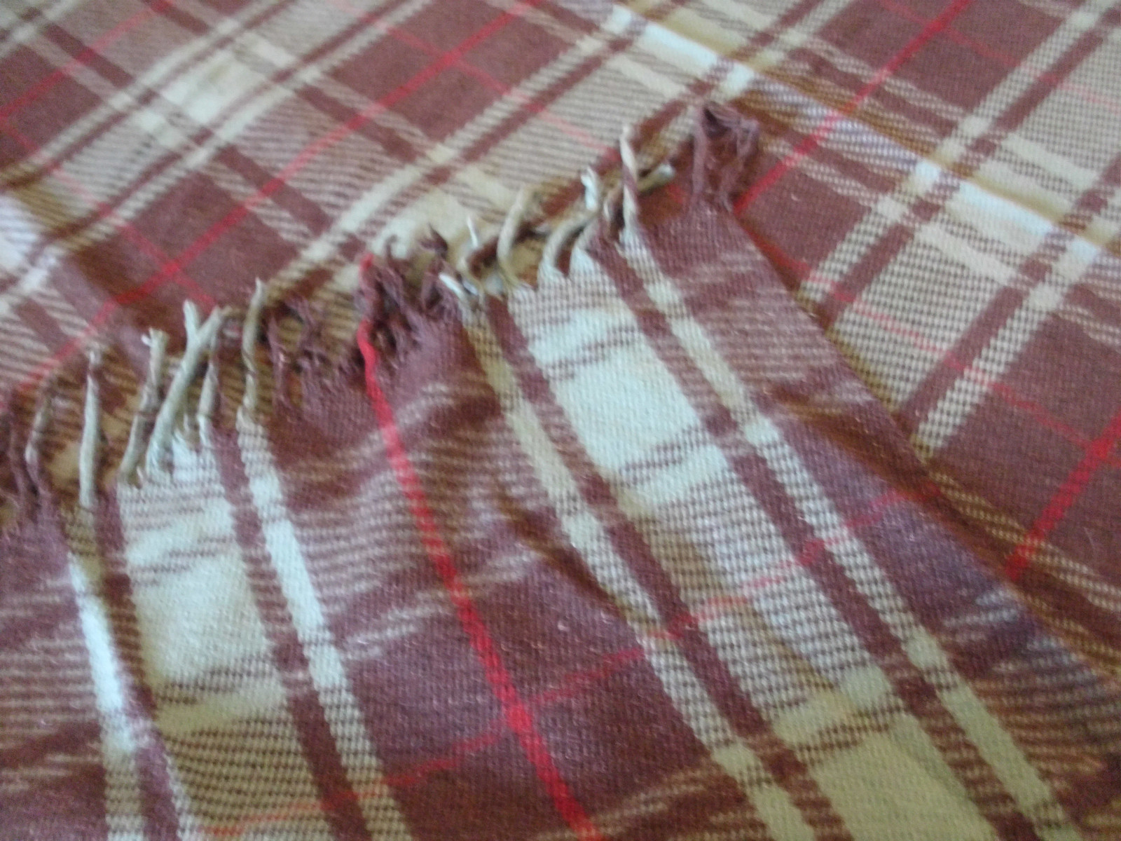 Original 1930s American Woolen Co Motor Robe Blanket Green Brown Red 62