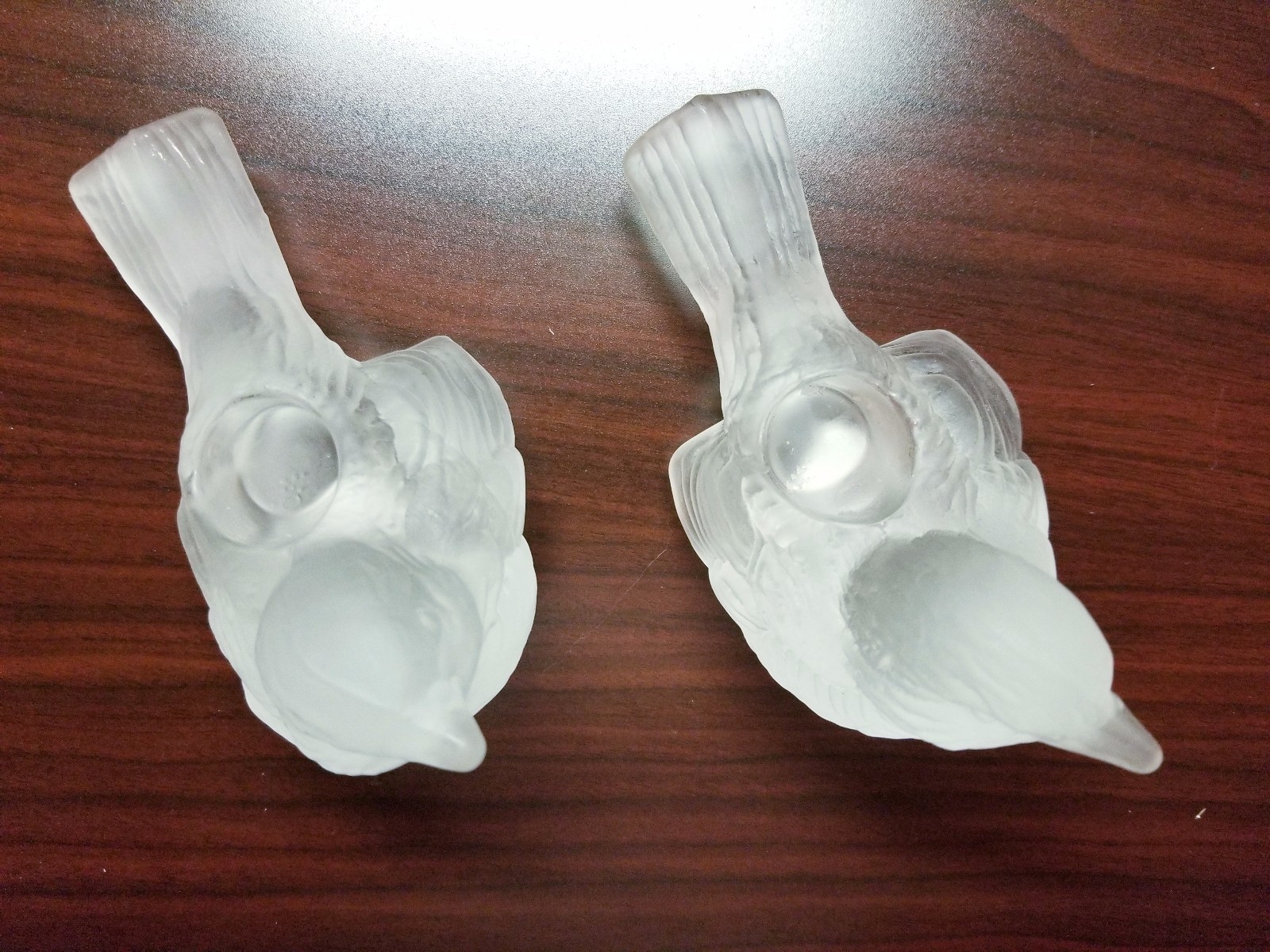 Frosted Sparrow Candle Holders - Pair by Celebrations Cyrstal (MIB)