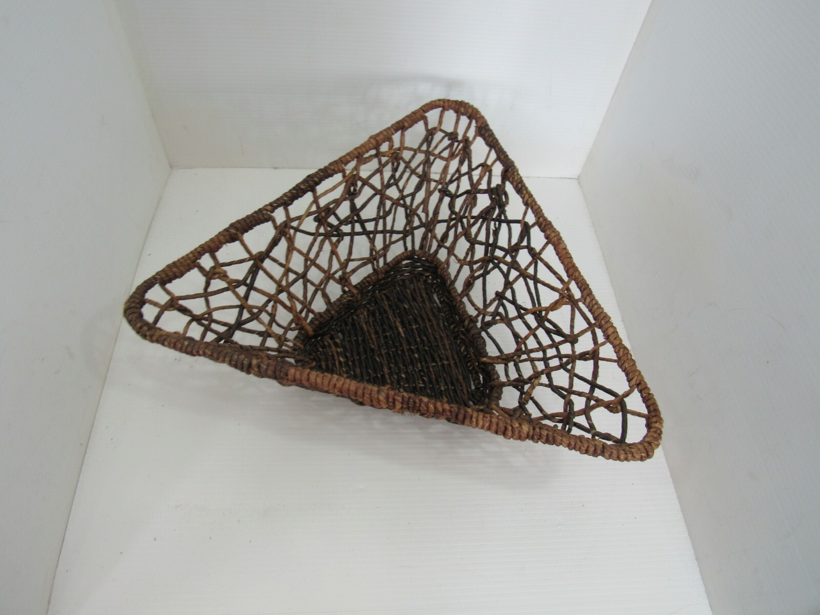 Large Triangular Wicker Rattan Basket, Home Decor