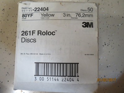Fifty 405041 3M Roloc 261F Discs  Part 05114422404 80YF 3 Inch Yellow NEW