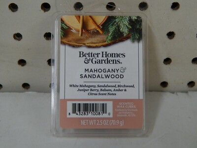 Better Homes & Gardens Scented Wax Cubes 2.5oz-Mahogany & Sandalwood-NEW