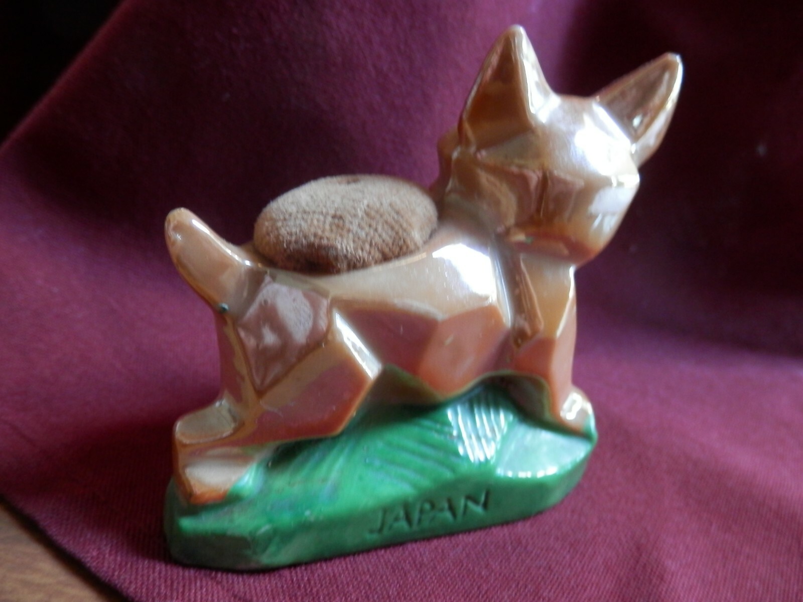 Vintage Rare 1930/40's Cubist Dog Pin Cushion Japan 2.75