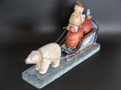 wooden santa sleigh Russian, Hand made,