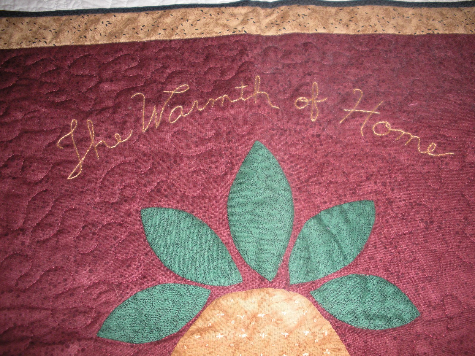 1 NEW HANDMADE QUILTED AND EMBROIDERED WALLHANGING