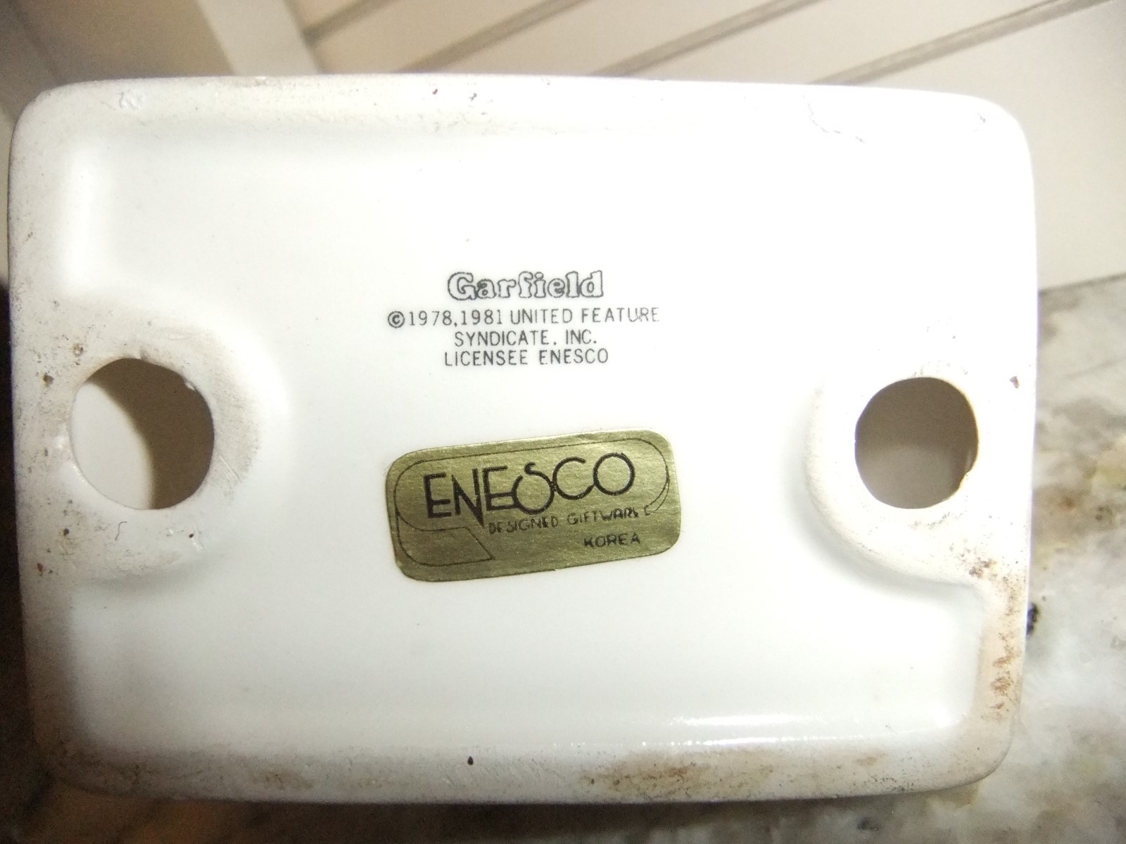 Vintage Garfield Enesco Porcelain To Dad From A Chip off the Old Block 1981 EUC