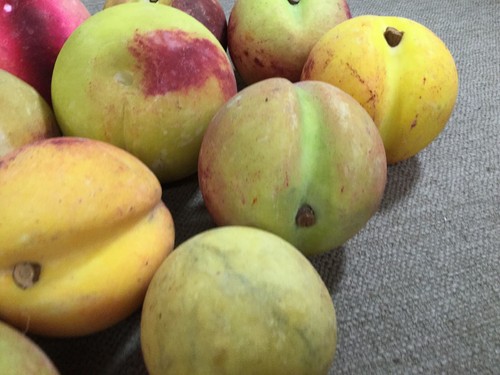 16 RARE Antique Vintage Italian Alabaster Stone Fruit Carved Big Peaches Real