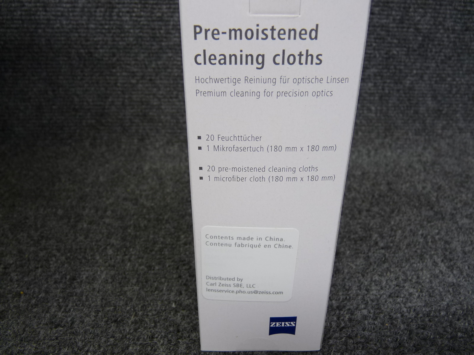 20 Zeiss Pre-Moistened Lens LCD LED Screen Optical Camera Cleaning Cloth Wipes