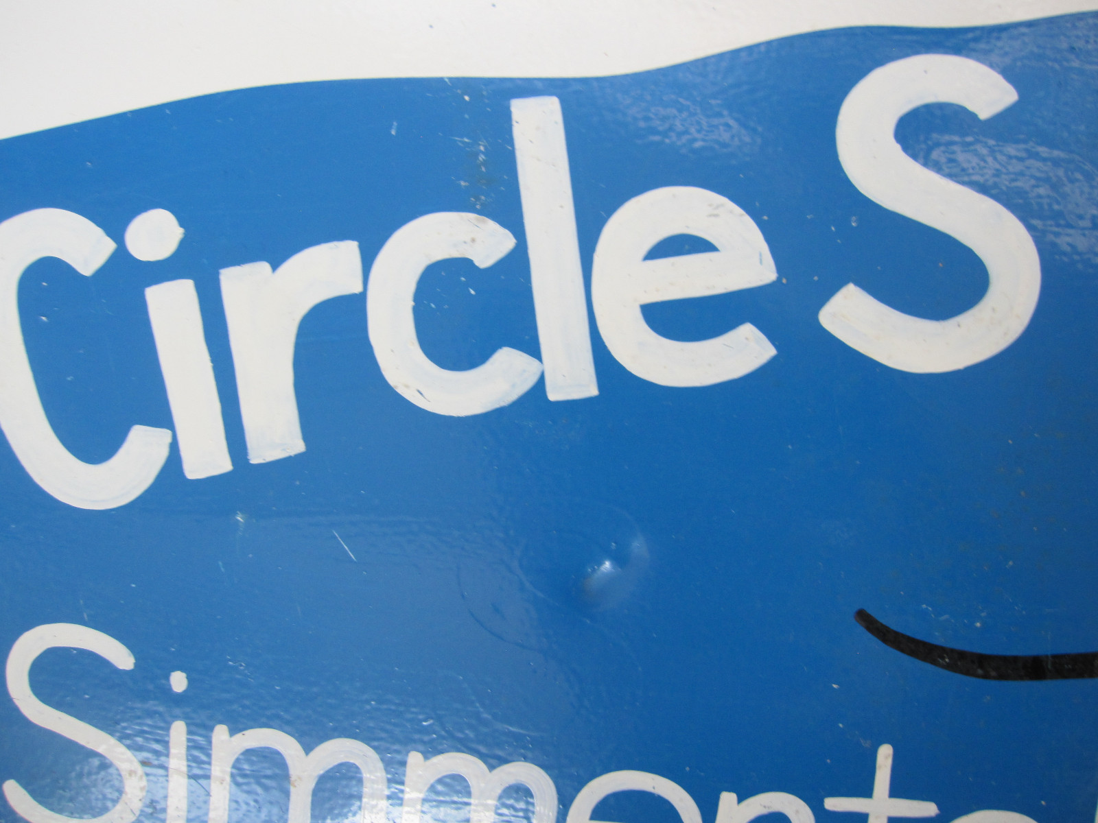 Metal cattle ranch sign, Circle S Land & Cattle, Lafayette, CO, preowned,1980's