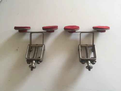 Two Vintage Pair Of Clean Nice Slingerland Radio King Red Felt Mufflers