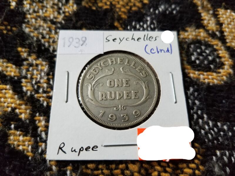 Seychelles 1 Rupee 1939 Silver Circulated (Cleaned)