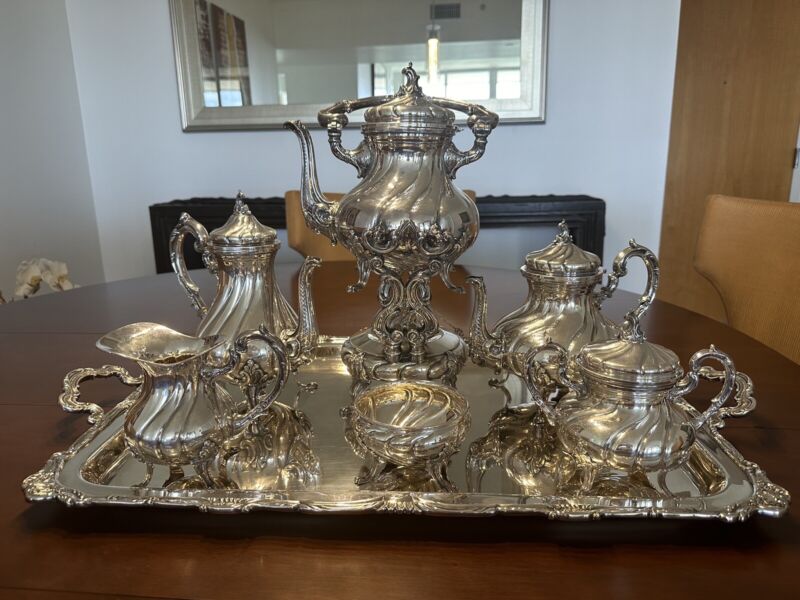 Seven Piece Sterling 925 Tea And Coffee Set In Very Good Condition