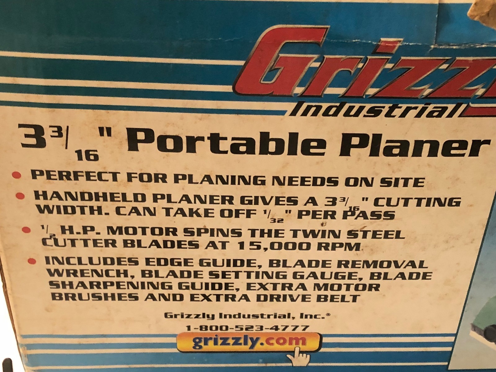 Grizzly INDUSTRIAL G9003 3-3/16 IN. PORTABLE PLANER 110 V 15000 RPM 1/2 H.P.