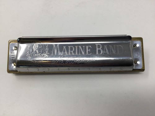 Vintage M Hohner MARINE BAND No. 1896 Model A440 Harmonica 10 Holes Key of G