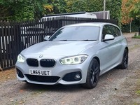 BMW 1 SERIES 120i M Sport 3dr SILVER + RED LEATHER 60K VOSA WARANTED MILES