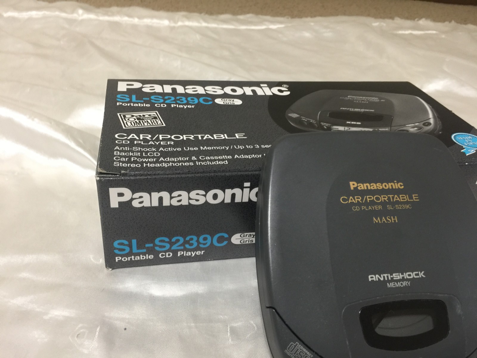 Vintage Panasonic SL-SL239C Portable CD Player w/ Original Box - Tested!