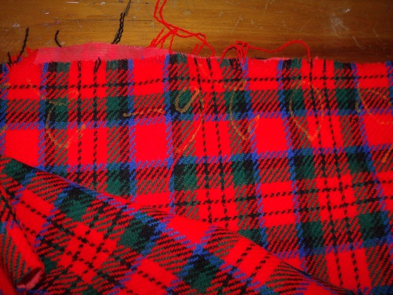 Vintage Red Plaid fabric 31.75