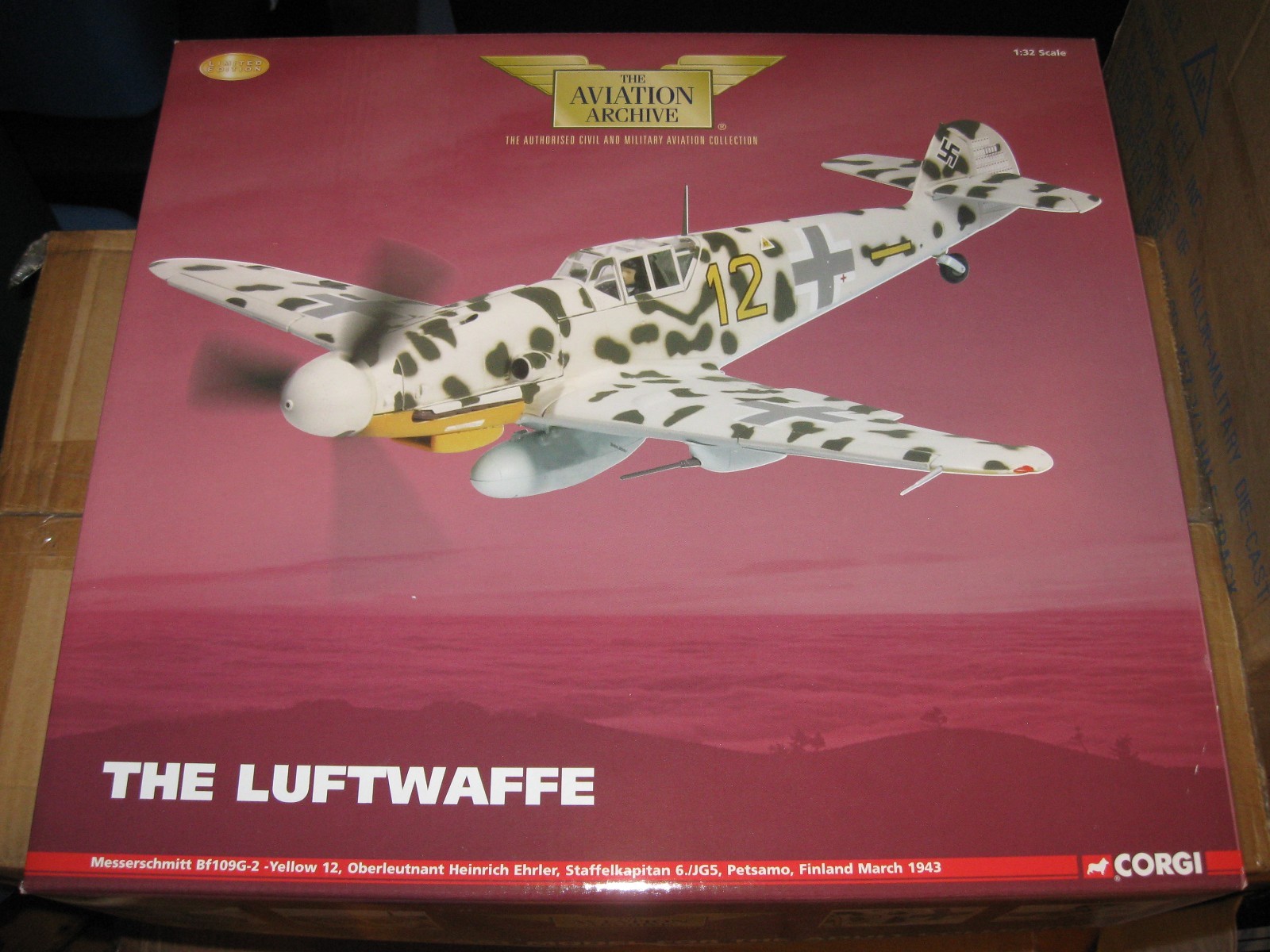 1/32 CORGI WWII GERMAN MESSERSCHMITT BF109G-2 LUFTWAFFE YELLOW 12 AA34906 NEW
