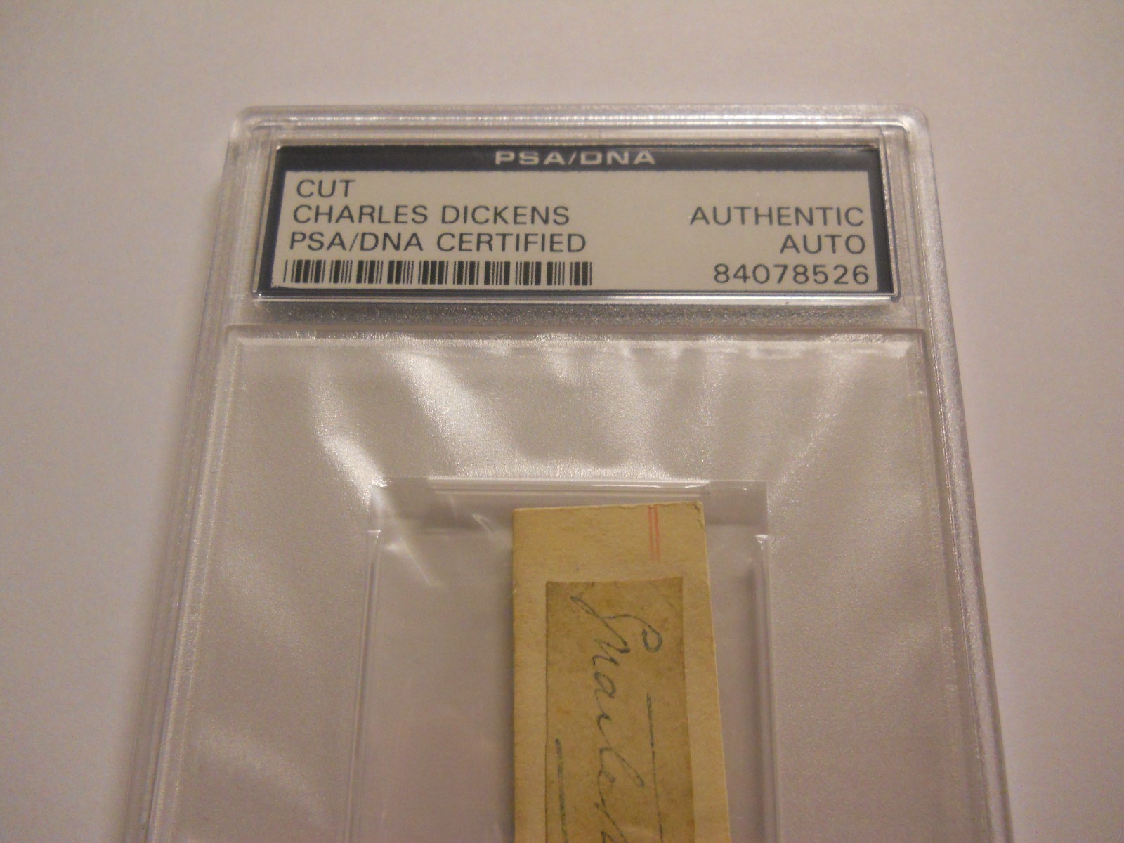 CHARLES DICKENS SIGNED CUT SIGNATURE PSA/DNA AUTOGRAPH A CHRISTMAS CAROL